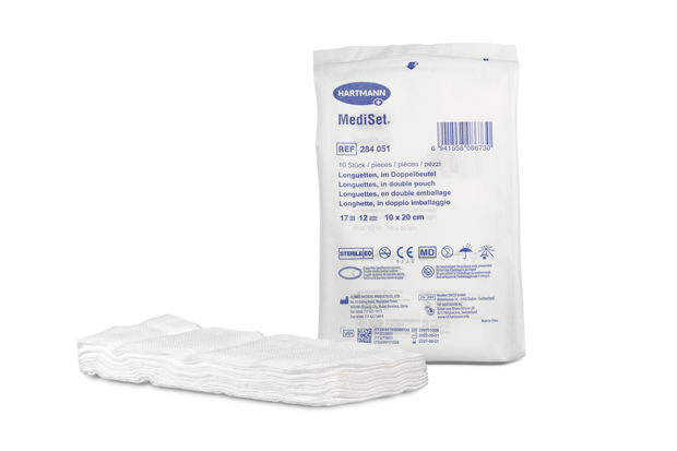 ES Compresses pliées et longuettes type 17, stériles double emballage 10 x 20 cm P10 12pl
