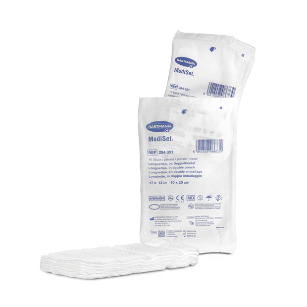 ES Compresses pliées et longuettes type 17, stériles double emballage 10 x 20 cm P10 12pl
