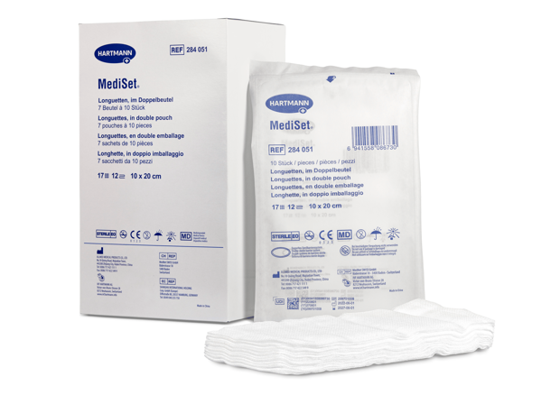 ES Compresses pliées et longuettes type 17, stériles double emballage 10 x 20 cm P10 12pl