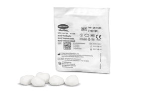 MediSet® Marly Rundtupfer steril steril, ohne Röntgenfaden, doppelt verpackt Ø 3 cm, DoBt P5
