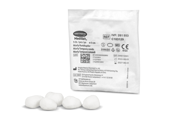 Mediset® Marly Tampons stérile stérile, sans fil RX, double emballage Ø 3 cm, Do P5