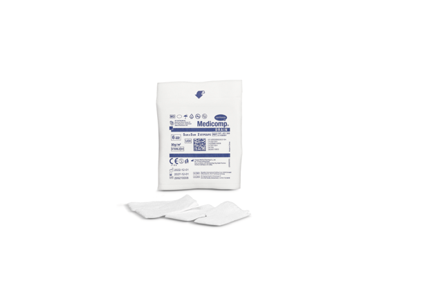 Medicomp® Drain Compresse à fente stérile 6 plis, P25x2 5 x 5 cm