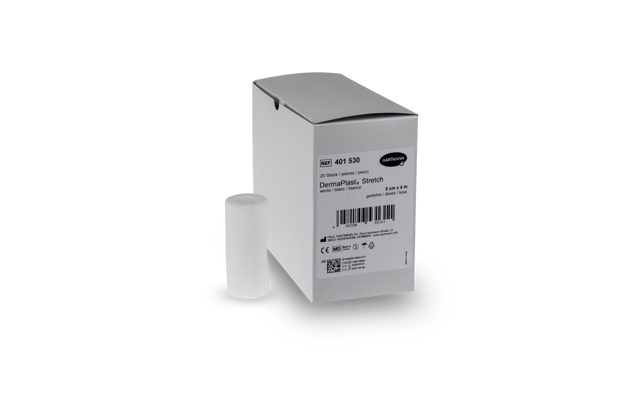 DermaPlast® Stretch Benda elastica sfuso in scatola pieghevole, bianco 4 m x 8 cm