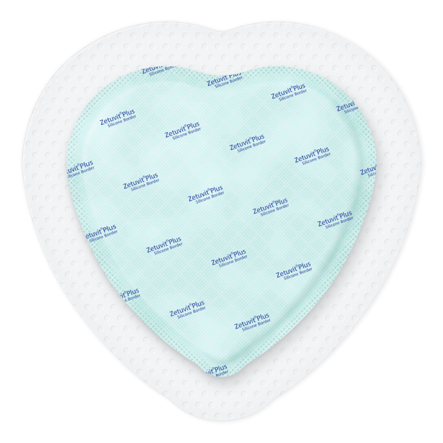 Zetuvit® Plus Silicone Border stérile, emballage individuel 18 x 18  (12,6x12,6) cm Sacrum