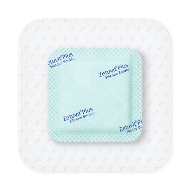 Zetuvit® Plus Silicone Border stérile, emballage individuel 8 x 8 cm (3,5x3,5 cm)