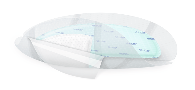 Zetuvit® Plus Silicone Border stérile, emballage individuel 25 x 25 (18,6x17,2) cm Heel