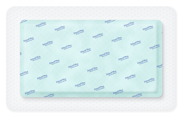 Zetuvit® Plus Silicone Border sterili, sigillate singolarmente 16 x 26 (10,5x20,5) cm