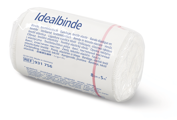 HARTMANN Bende Idealbinde in confezione singola in cellophane, 10 pezzi per scatola pieghevole 8 cm x 5 m