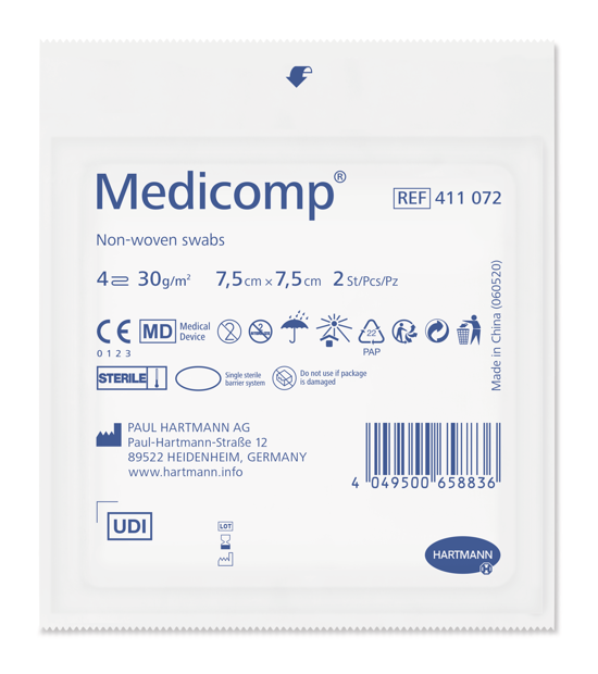 Medicomp® 4 plis stérile, P25x2 7.5 x 7.5 cm