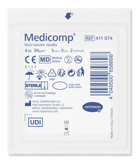 Medicomp® 4 plis stérile, P25x2 5 x 5 cm