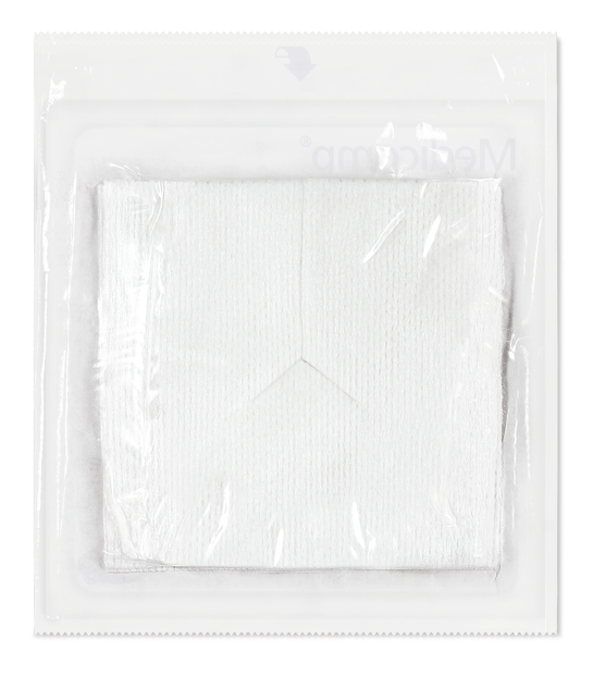 Medicomp® Drain Compresse à fente stérile 6 plis, P25x2 7.5 x 7.5 cm