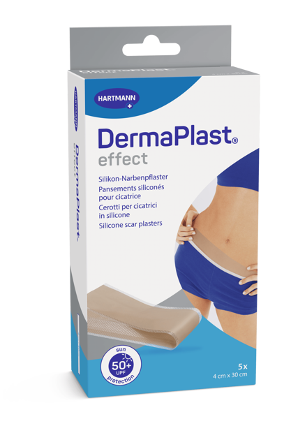 DermaPlast® effect Pansements siliconés pour cicatrice découpable 4x30cm