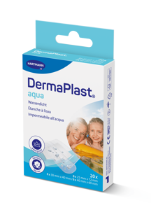 DermaPlast® Aqua Cerotto impermeabile Strips formato famiglia, in confezione singola 3 misure, assortite