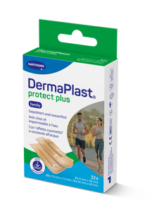 DermaPlast® Protect Plus pansement adhésif Family, strips emballés individuellement 3 grandeurs assorties