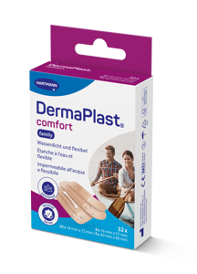 DermaPlast® Comfort Pflaster Family Packung Strips, einzeln verpackt 3 Grössen, assortiert