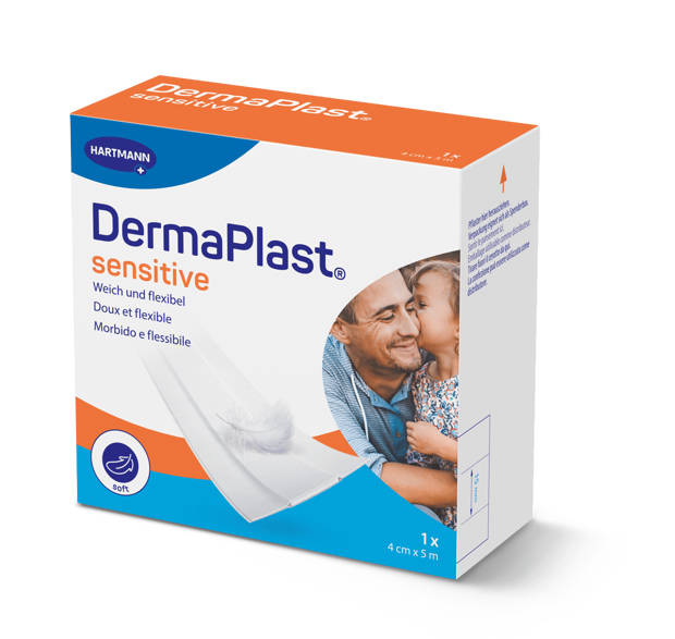 DermaPlast® Sensitive blanc pansement rapide, découpable 5 m x 4 cm, blanc