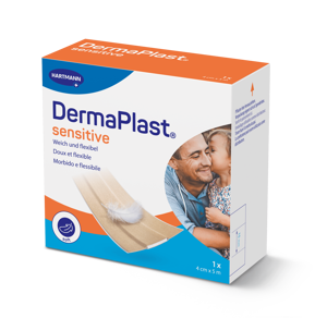 DermaPlast® Sensitive hautfarbig Wundschnellverband, zuschneidbar 5 m x 4 cm