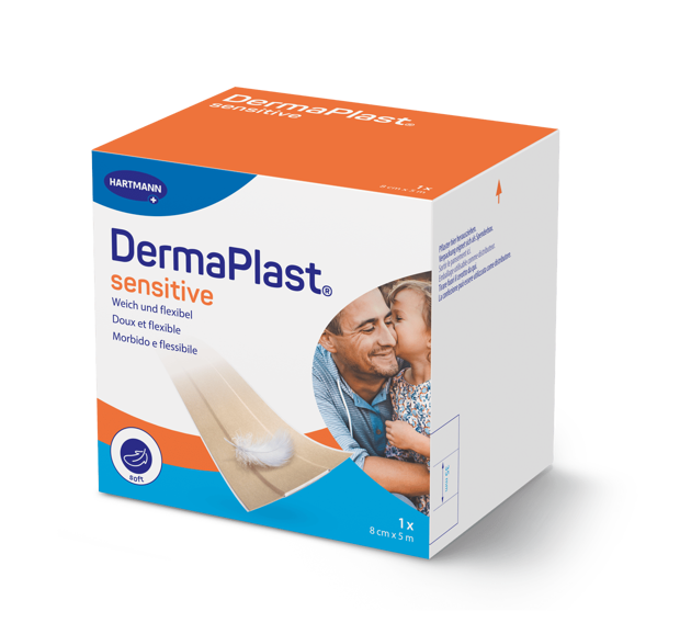 DermaPlast® Sensitive couleur chair pansement rapide, découpable 5 m x 8 cm