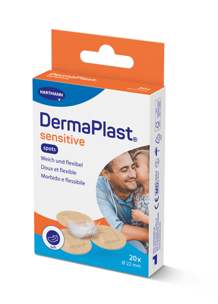 DermaPlast® Sensitive hautfarbig Spots 22 mm
