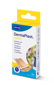 DermaPlast® Textil Pansement adhésif pansement rapide, découpable 4 x 10 cm