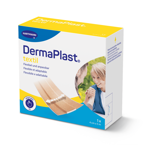DermaPlast® Textil Pansement adhésif pansement rapide, découpable 5 m x 4 cm