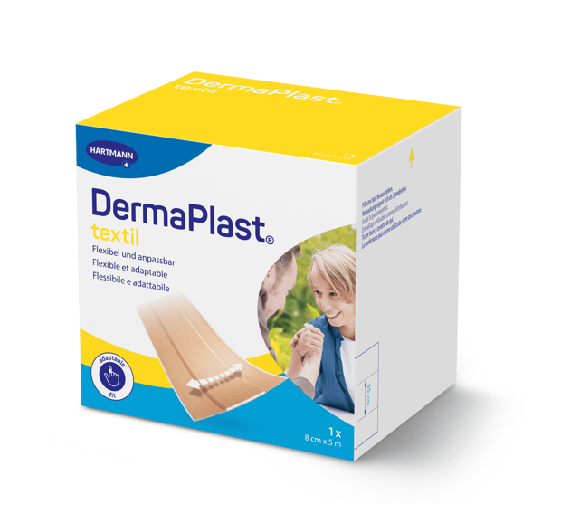 DermaPlast® Textil Pansement adhésif pansement rapide, découpable 5 m x 8 cm