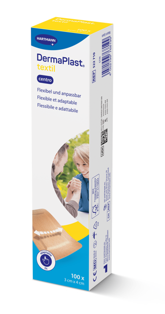 DermaPlast® Textil Pansement adhésif Centro; pansement central 3 x 4 cm