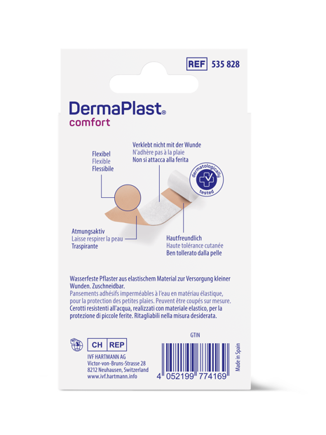 DermaPlast® Comfort Pflaster Wundschnellverband, zuschneidbar 6 x 10 cm