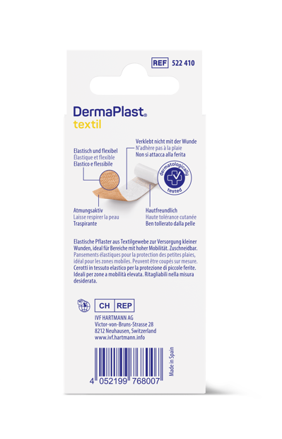 DermaPlast® Textil Pflaster Wundschnellverband, zuschneidbar 4 x 10 cm