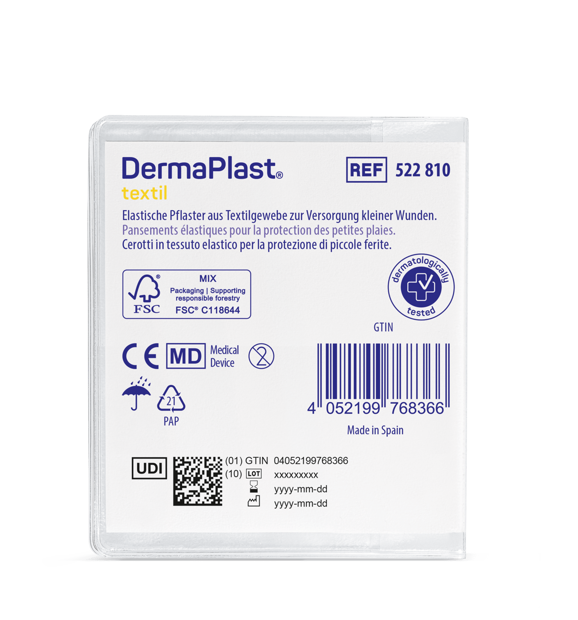 DermaPlast® Textil Pansement adhésif Centro; pansement central 2 grandeurs assorties