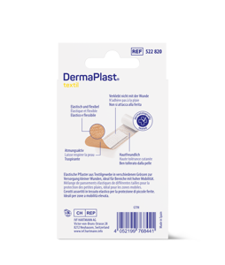 DermaPlast® Textil Pflaster Family Packung Strips, einzeln verpackt 3 Grössen, assortiert