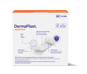 DermaPlast® Sensitive blanc pansement rapide, découpable 5 m x 6 cm, blanc