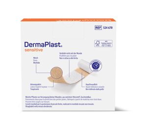 DermaPlast® Sensitive hautfarbig Wundschnellverband, zuschneidbar 5 m x 4 cm