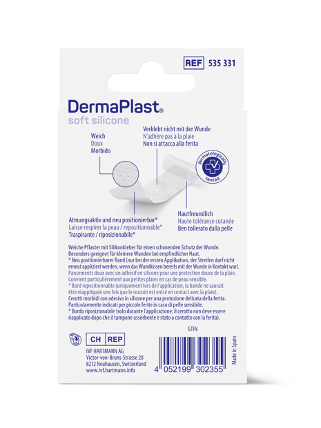 DermaPlast® Soft Cerotto in silicone Medicazioni rapide, tagliabili a misura 6 x 10 cm