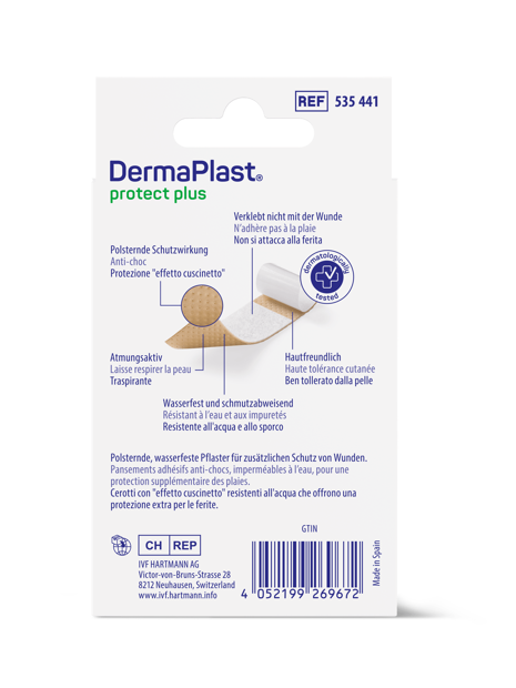 DermaPlast® Protect Plus Cerotto Medicazione rapida, tagliabile a misura 6 x 10 cm
