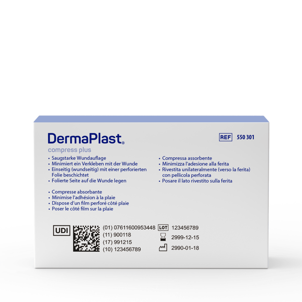 DermaPlast® Compress Plus Compressa assorbente 5 x 7.5 cm