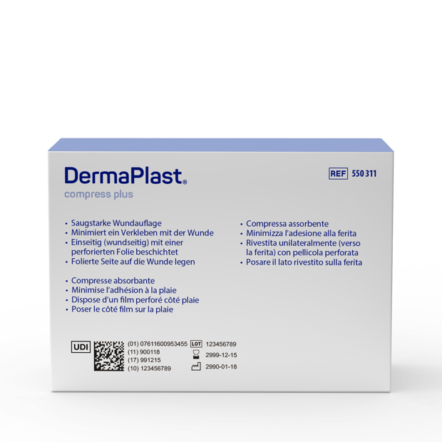 DermaPlast® Compress Plus Saugfähige Kompresse 7.5 x 10 cm