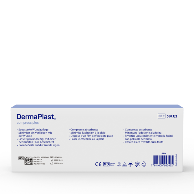 DermaPlast® Compress Plus Compresse absorbante 7.5 x 20 cm