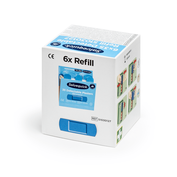 Salvequick detektierbare Pflaster Refill 6 x 35 Stück