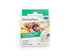 DermaPlast® Sparablanc Transparent Fixierpflaster Clipdose 5 m x 1.25 cm
